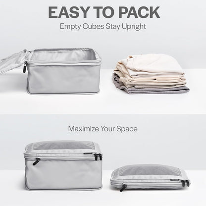 Aerotrunk Compression Packing Cubes for Travel, 6-Pack, Light Grey