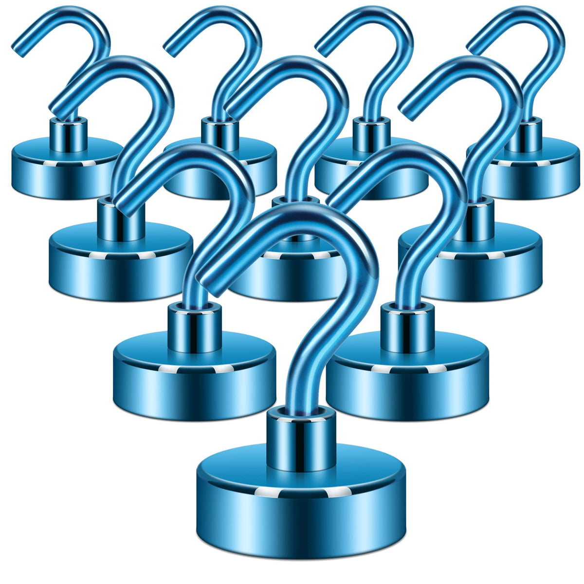 Neosmuk Magnetic Hooks, 30lb Heavy Duty, Silver, 10 Pack