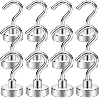 Neosmuk Magnetic Hooks, 30lb Heavy Duty, Silver, 10 Pack