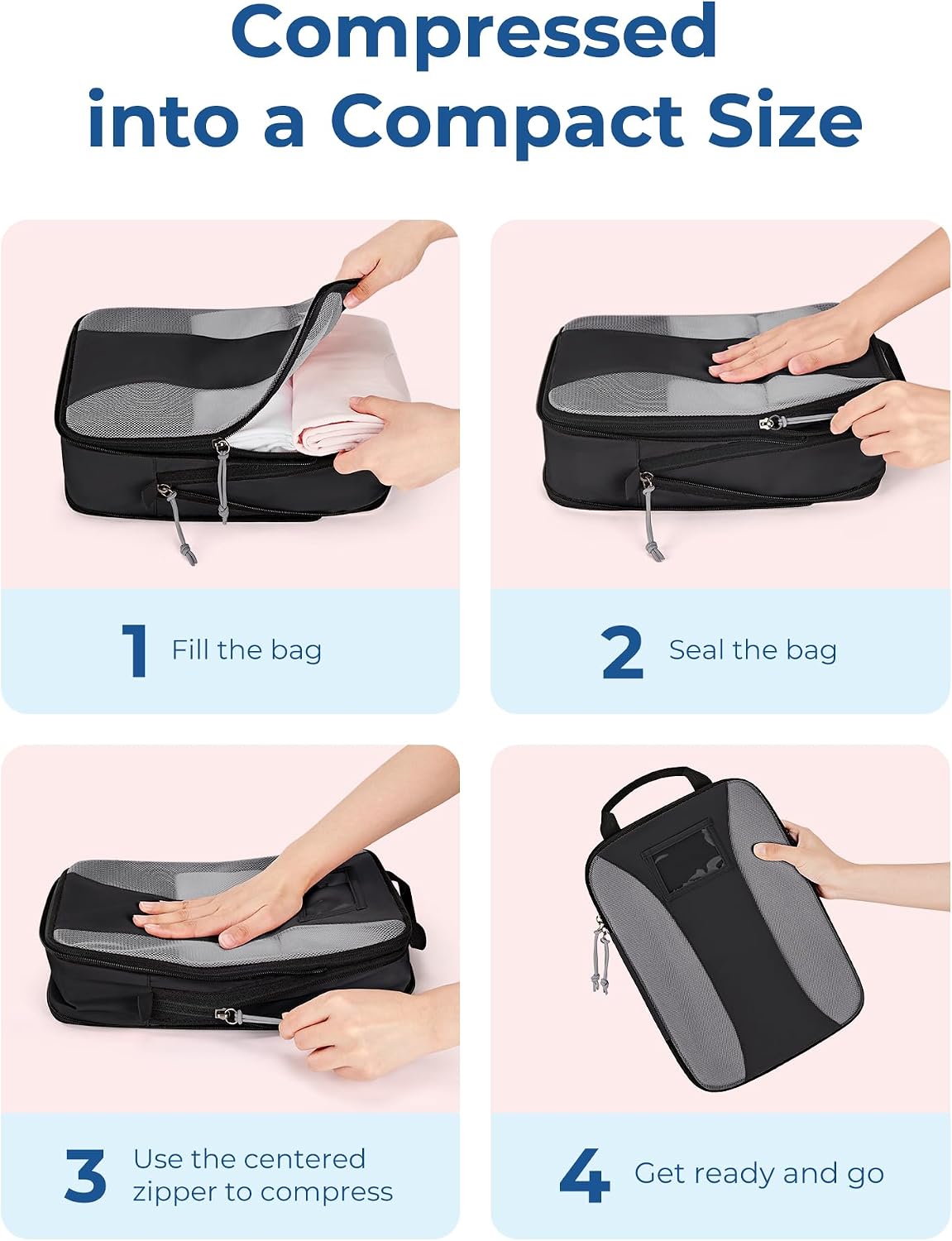 BAGSMART Compression Packing Cubes, Lightweight Travel Essentials