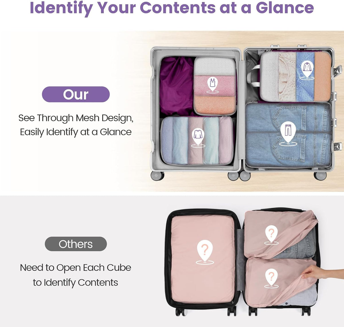 Cambond Compression Packing Cubes for Travel - Luggage Suitcase Organizer