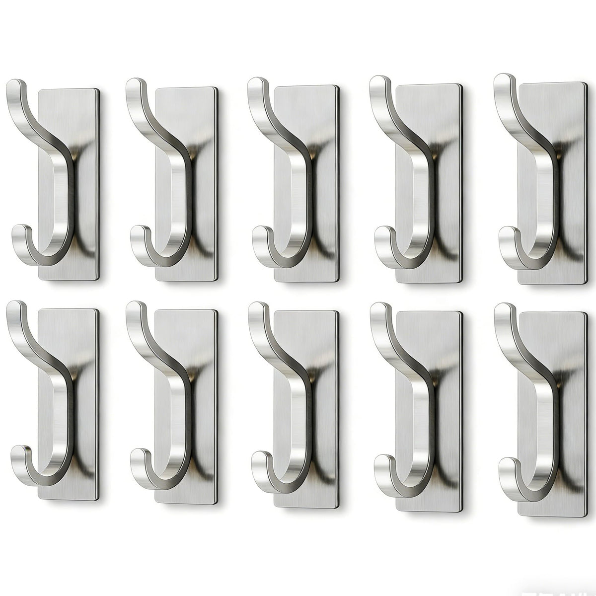 Adhesive Wall Hooks for Towel/Coat,13Lb Strong Stick-On Hooks, Black 4 Pack