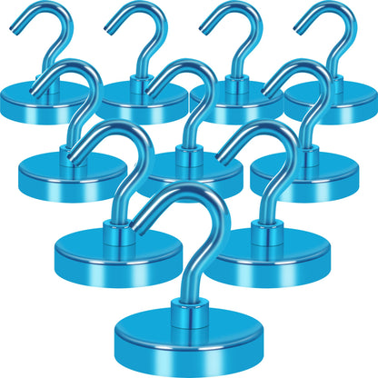 Neosmuk Magnetic Hooks, 30lb Heavy Duty, Silver, 10 Pack