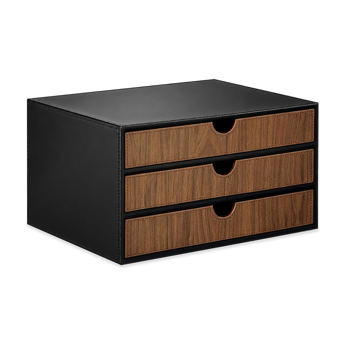 UnionBasic Document Organizer, 3-Drawer File Cabinet Document Storage Box, Office Desktop Filing Organizer, Black