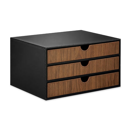 UnionBasic Document Organizer, 3-Drawer File Cabinet Document Storage Box, Office Desktop Filing Organizer, Black