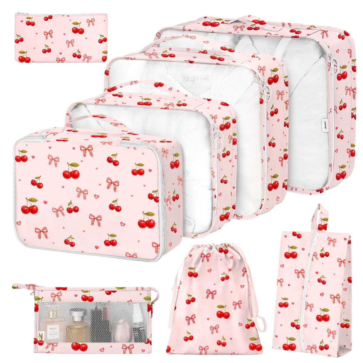 8 Set Packing Cubes for Suitcases,Packing Cube with Shoe, Cosmetics, Clothing, and Accessories Bags Packing Cubes for Travel Luggage Organizer Women Men(Khaki Checkered)