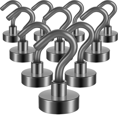 Neosmuk Magnetic Hooks, 30lb Heavy Duty, Silver, 10 Pack