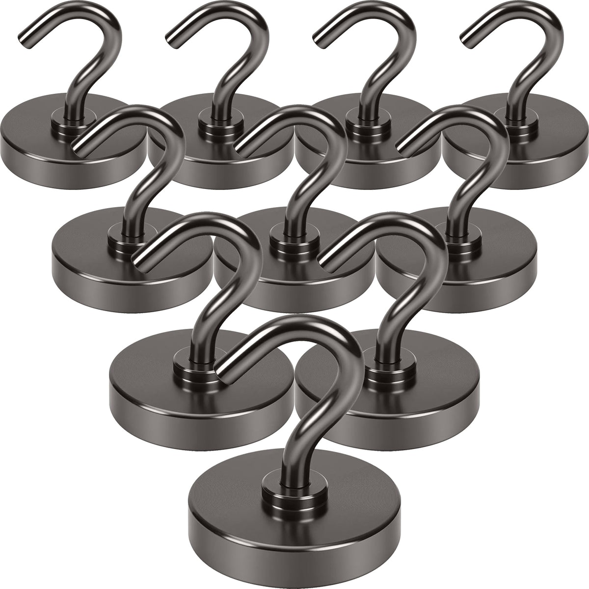 Neosmuk Magnetic Hooks, 30lb Heavy Duty, Silver, 10 Pack