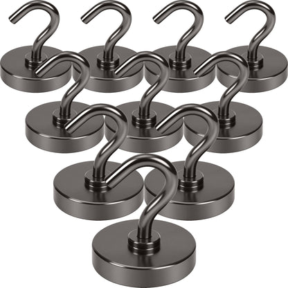 Neosmuk Magnetic Hooks, 30lb Heavy Duty, Silver, 10 Pack
