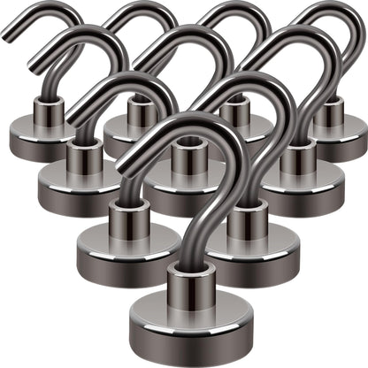 Neosmuk Magnetic Hooks, 30lb Heavy Duty, Silver, 10 Pack