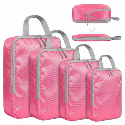 LANSKLBD 6/8 Set Packing Cubes for Suitcases Travel Luggage Packing Organizers,Travel Accessories Essentials Luggage Organizer with Shoe/Tioletry/Laundry Bag (Pink, 6 set)