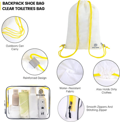 PFEYRPK Lightweight Compression Packing Cubes for Suitcases, Compressible Expandable Travel Packing Organizer with Clear Toiletries and Backpack Bag, Travel Essentials for Carry on Luggage 7 Set
