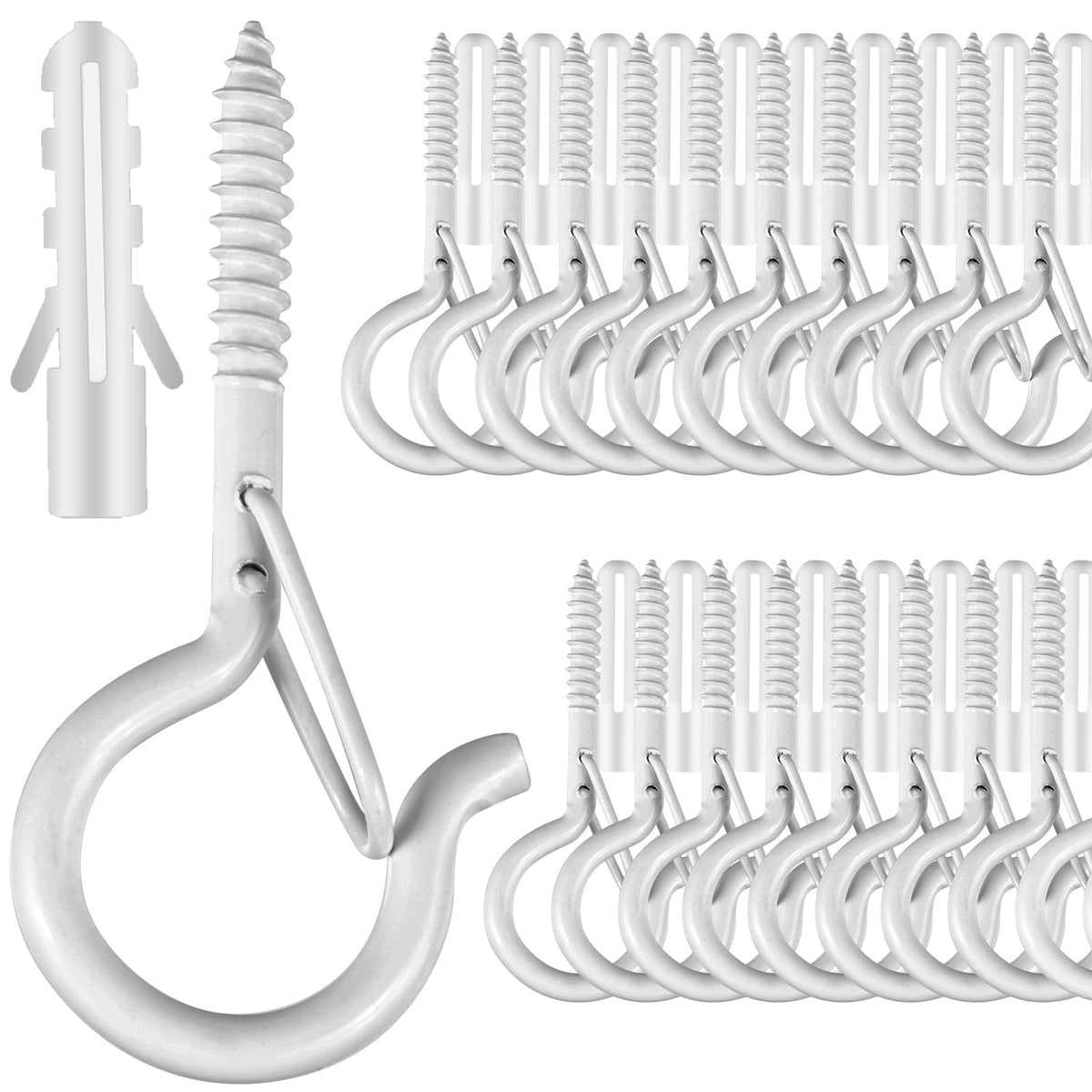 25 PCS Screw Hooks for Outdoor String Lights, Q Hangers String Light Hooks