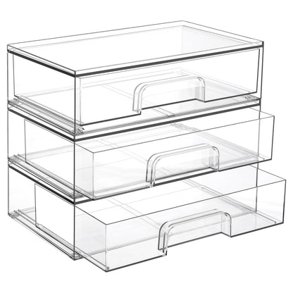 Vtopmart Black Small Stackable Storage Drawers for Cologne Organizer
