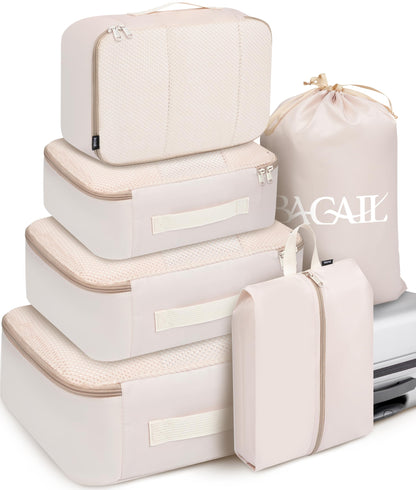 BAGAIL 8 Set Packing Cubes Luggage Packing Organizers for Travel Accessories-Jet Black