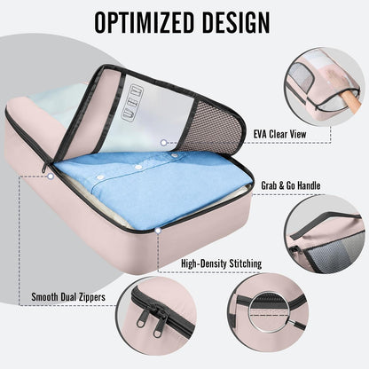 Veken 8 Set Packing Cubes for Travel Essentials, Suitcase Organizer Bags in 4 Sizes, Carry-On Luggage Accessories with Laundry Bag, Airplane Must Have, Gifts for Women Men