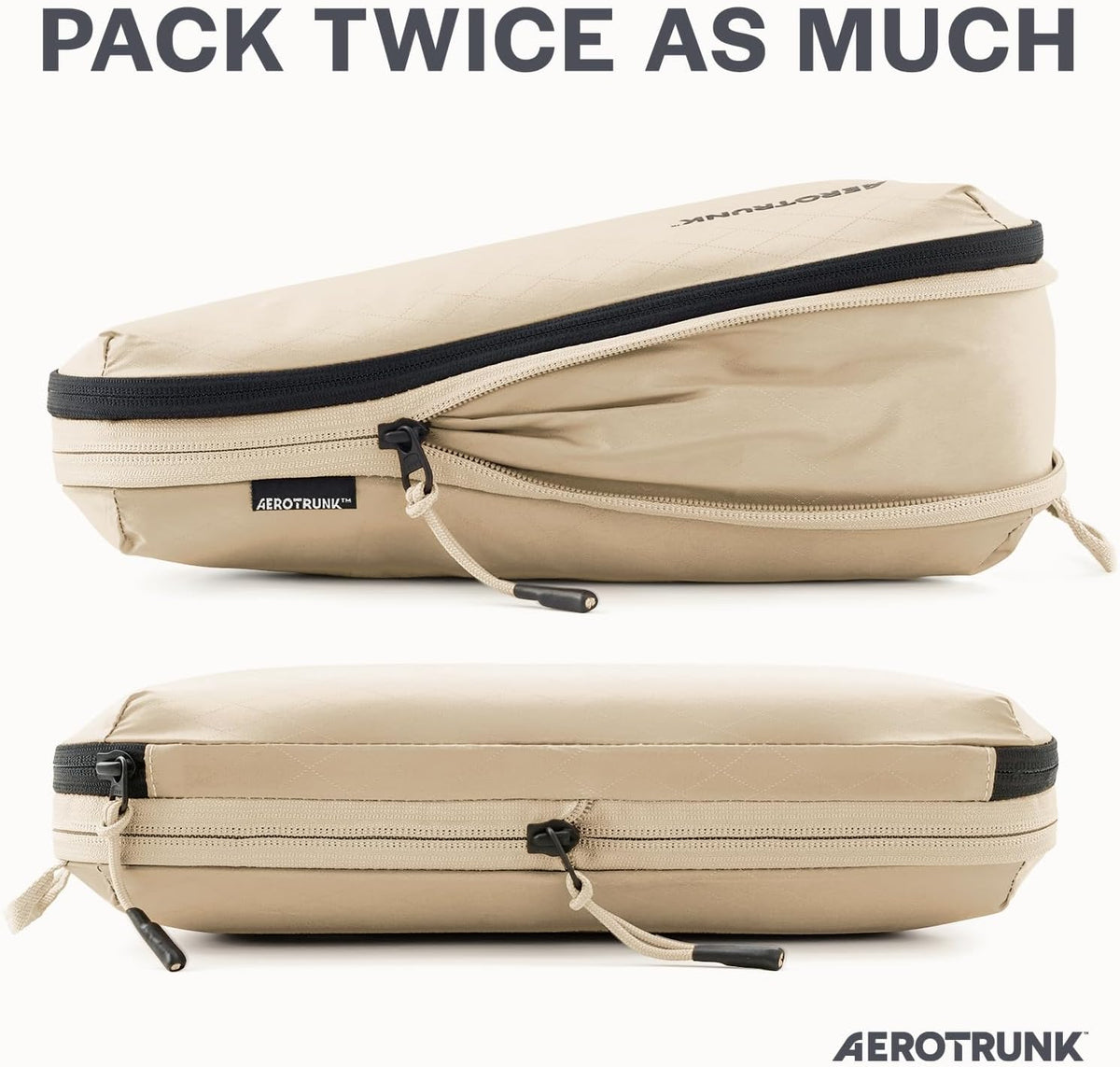 Aerotrunk Ultralight Compression Packing Cubes for Travel, 6-Pack, Beige