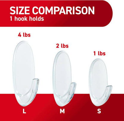 Command Medium Clear Clear Hooks, 7 Hooks, 12 Strips