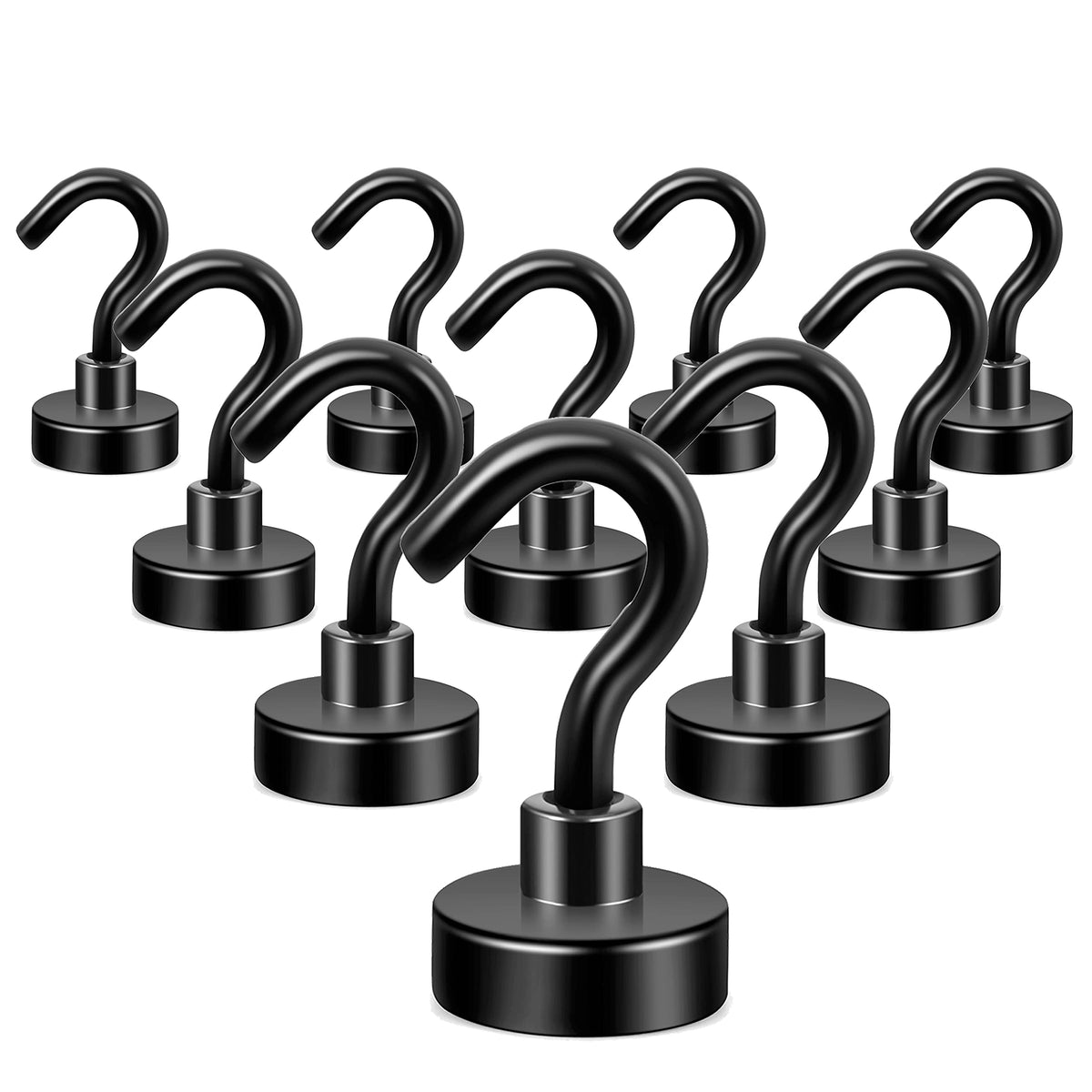 Neosmuk Magnetic Hooks, 30lb Heavy Duty, Silver, 10 Pack