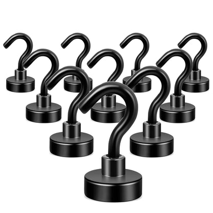 Neosmuk Magnetic Hooks, 30lb Heavy Duty, Silver, 10 Pack