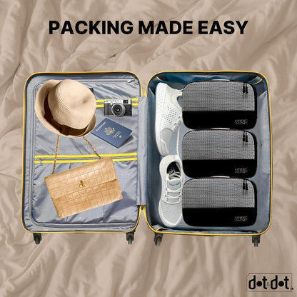 Dot&Dot 5pc Large Packing Cubes for Travel - Lightweight Luggage Organizer Bags for Suitcases (Non-Compression)