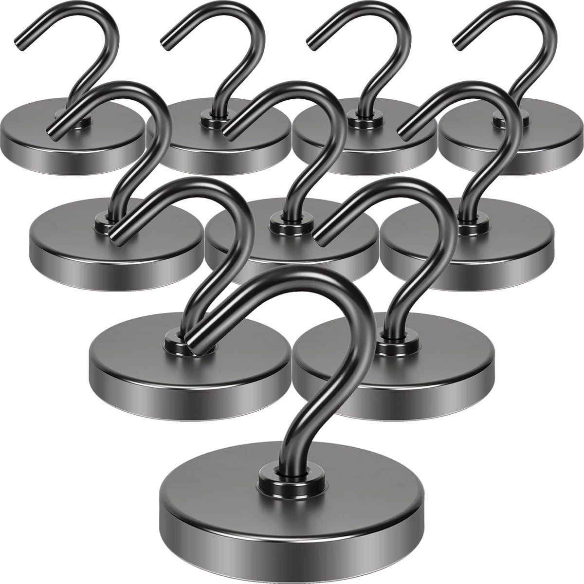 Neosmuk Magnetic Hooks, 30lb Heavy Duty, Silver, 10 Pack