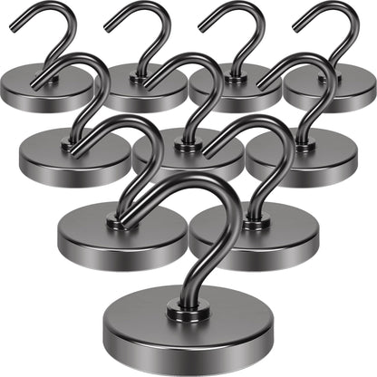 Neosmuk Magnetic Hooks, 30lb Heavy Duty, Silver, 10 Pack