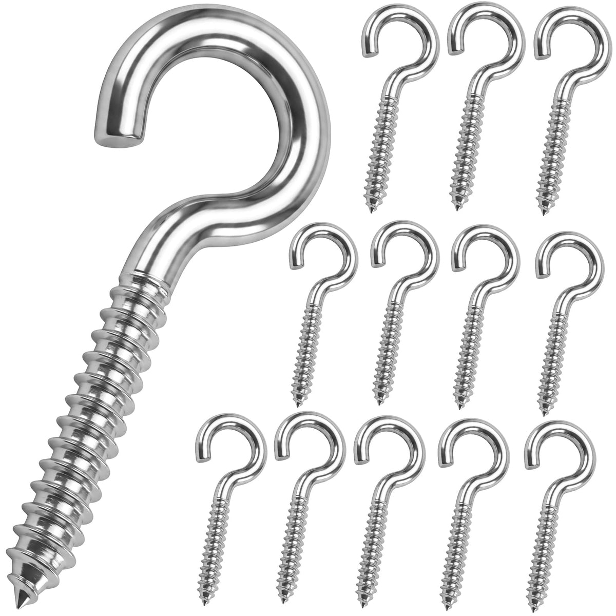 50 Pack 1 Inch Eye Bolts M2 Screw in Hooks,304 Stainless Steel Screw-in Hooks，Metal Ceiling Hooks，for Hanging Plants, Yoga, Lighting fixtures, Indoor and Outdoor use (50, M2-1inch)