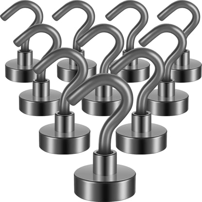Neosmuk Magnetic Hooks, 30lb Heavy Duty, Silver, 10 Pack