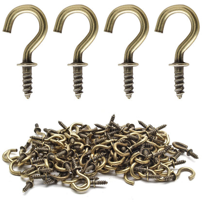 Biaungdo 1/2" Ceiling Cup Hooks, Gold, 100 Pcs