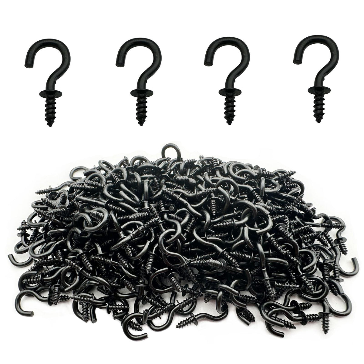 125 PCS 6 Sizes Screw in Hooks,Gold Screw Cup Hooks for Hanging Plants,Decorations,kitchenware and DIY Crafts,(1/2",5/8",3/4",7/8”,1”,1-1/4“)