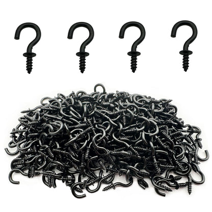 125 PCS 6 Sizes Screw in Hooks,Gold Screw Cup Hooks for Hanging Plants,Decorations,kitchenware and DIY Crafts,(1/2",5/8",3/4",7/8”,1”,1-1/4“)
