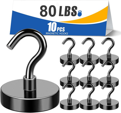MIKEDE 80LBS Magnetic Hooks, Strong Cruise Cabin Ship Essentials Black