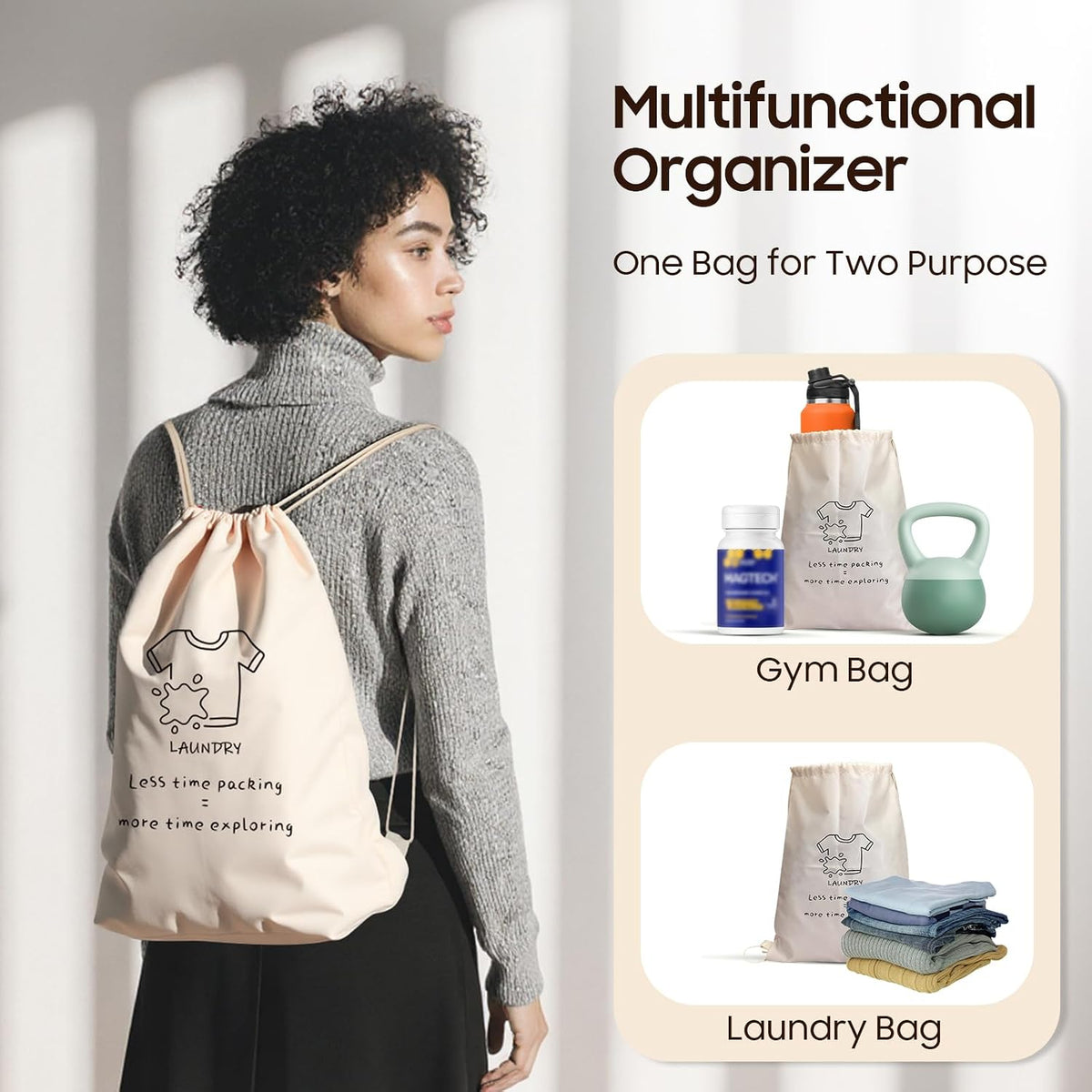 8 Set Travel Packing Organizers, Luggage Organization Bag, Beige