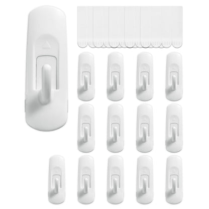 MOVELYST White Wall Hooks for Hanging, 32 Hooks+40 Strips, Value Pack (S)