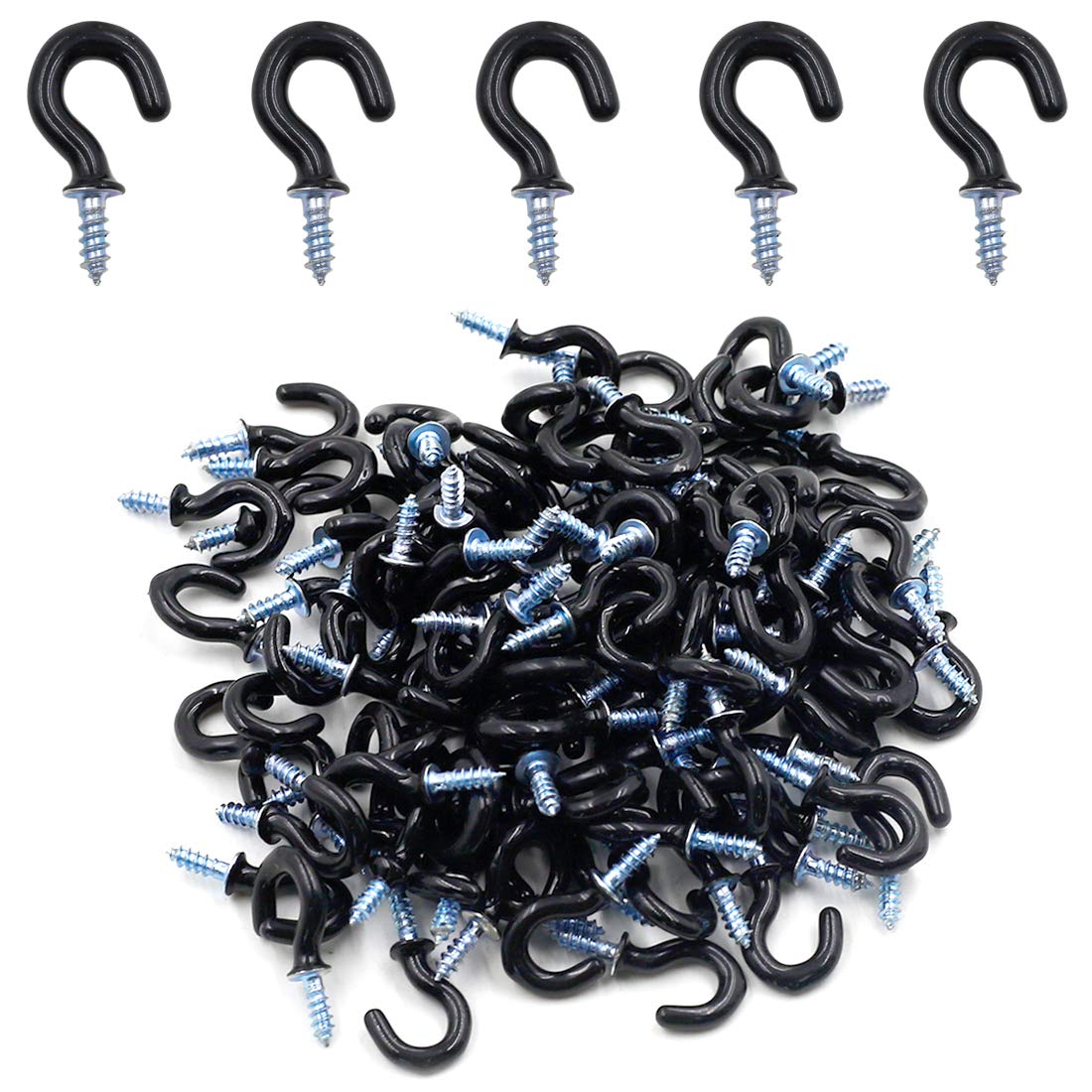 Biaungdo 1/2" Ceiling Cup Hooks, Gold, 100 Pcs