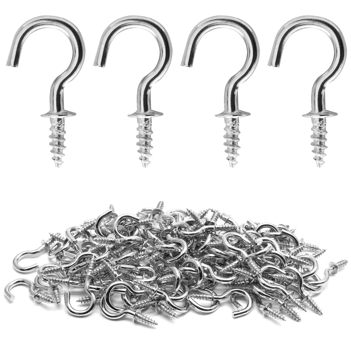 Biaungdo 1/2" Ceiling Cup Hooks, Gold, 100 Pcs