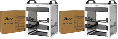 Tecmojo 6U Network Rack, 10 inch Mini Server Rack with 2 Side Translucent Panels & 2 Top Handles, 7.87 inch Deep, for 10 inch IT Equipment & A/V Devices, White