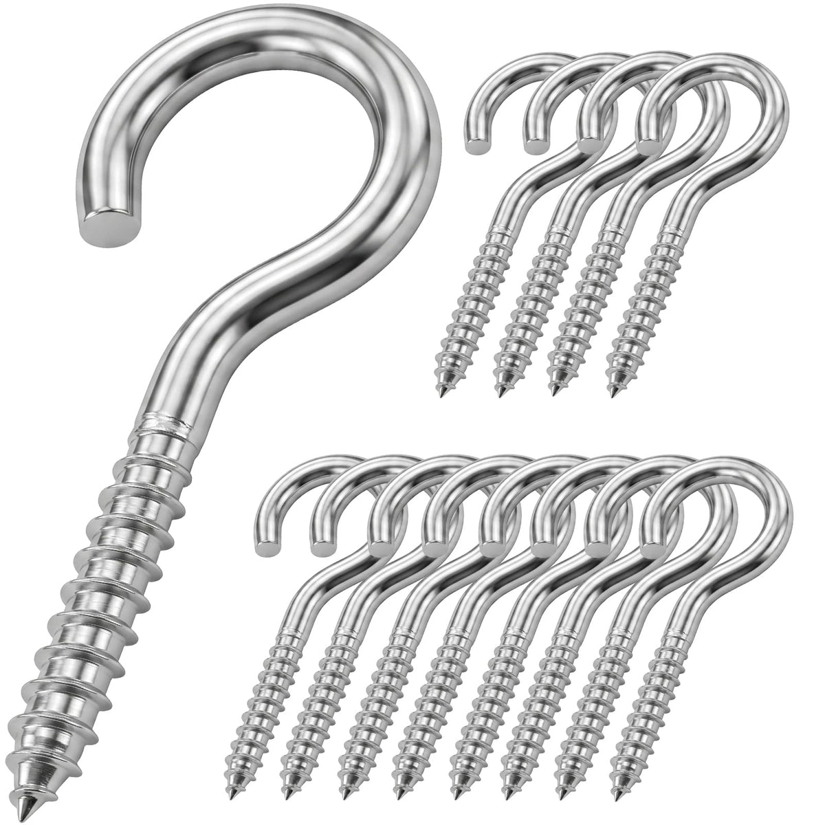 50 Pack 1 Inch Eye Bolts M2 Screw in Hooks,304 Stainless Steel Screw-in Hooks，Metal Ceiling Hooks，for Hanging Plants, Yoga, Lighting fixtures, Indoor and Outdoor use (50, M2-1inch)