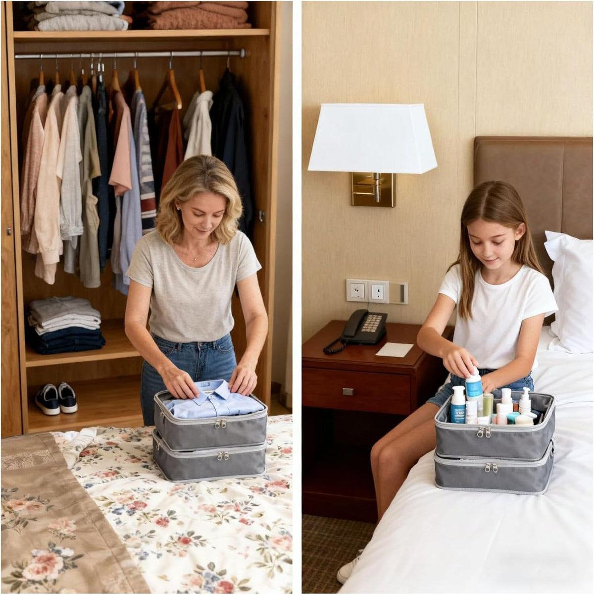 Packing Cubes for Travel - Luggage Organizer Bags for 24" Suitcase Clothes Accessories Storage Travel Organizer Cubes for Luggage 1/2X1PACK+1/4X2PACK