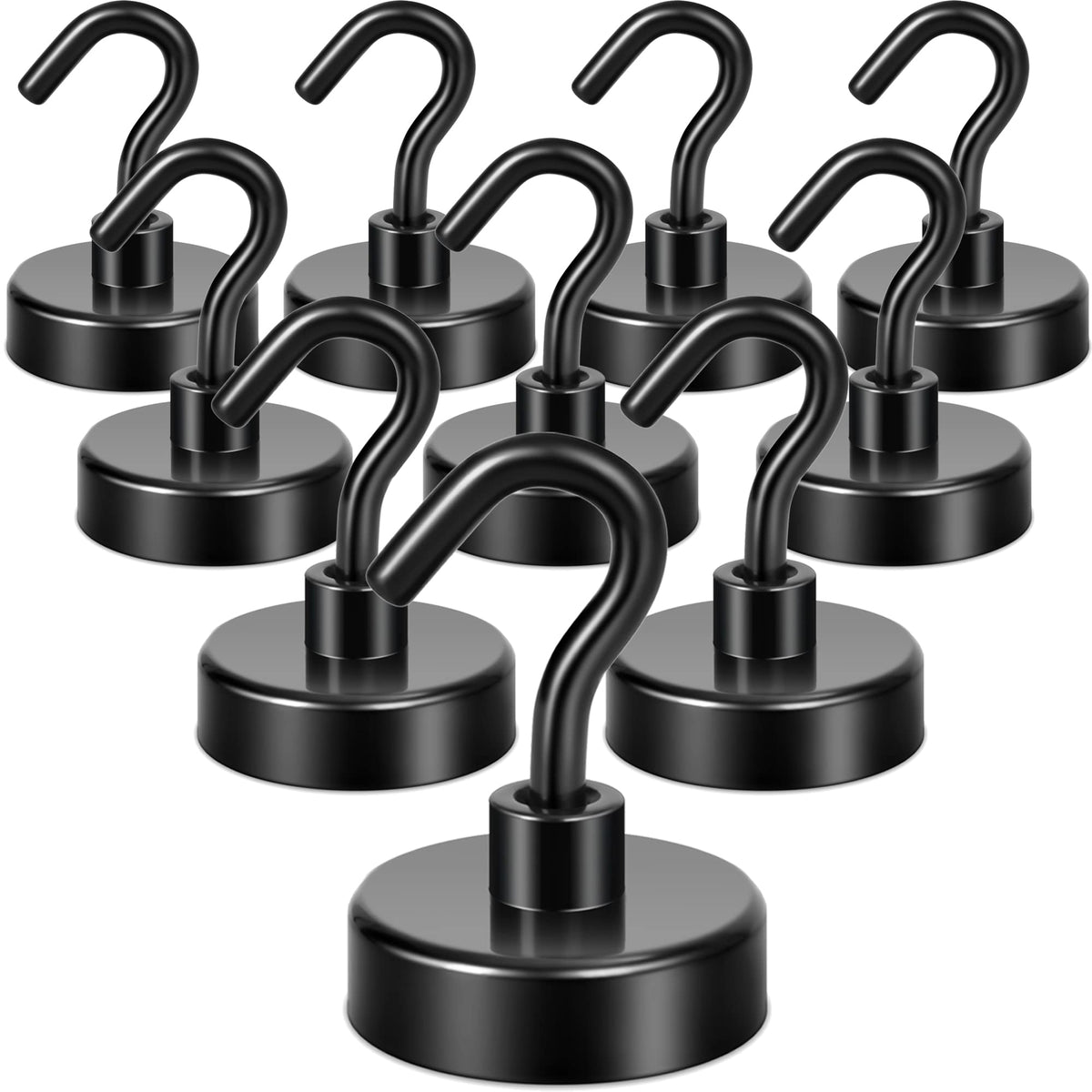 Neosmuk Magnetic Hooks, 30lb Heavy Duty, Silver, 10 Pack