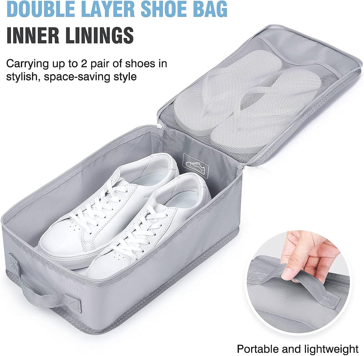 Mossio 6 Set Packing Cubes with Shoe Bag - Lightweight Travel Luggage Suitcase Organizers