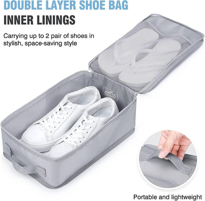 Mossio 6 Set Packing Cubes with Shoe Bag - Lightweight Travel Luggage Suitcase Organizers