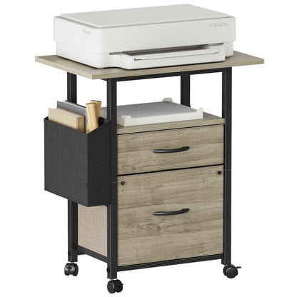 GYIIYUO 2 Drawer File Cabinet 24''W, Mobile Filing Cabinet, Printer Stand