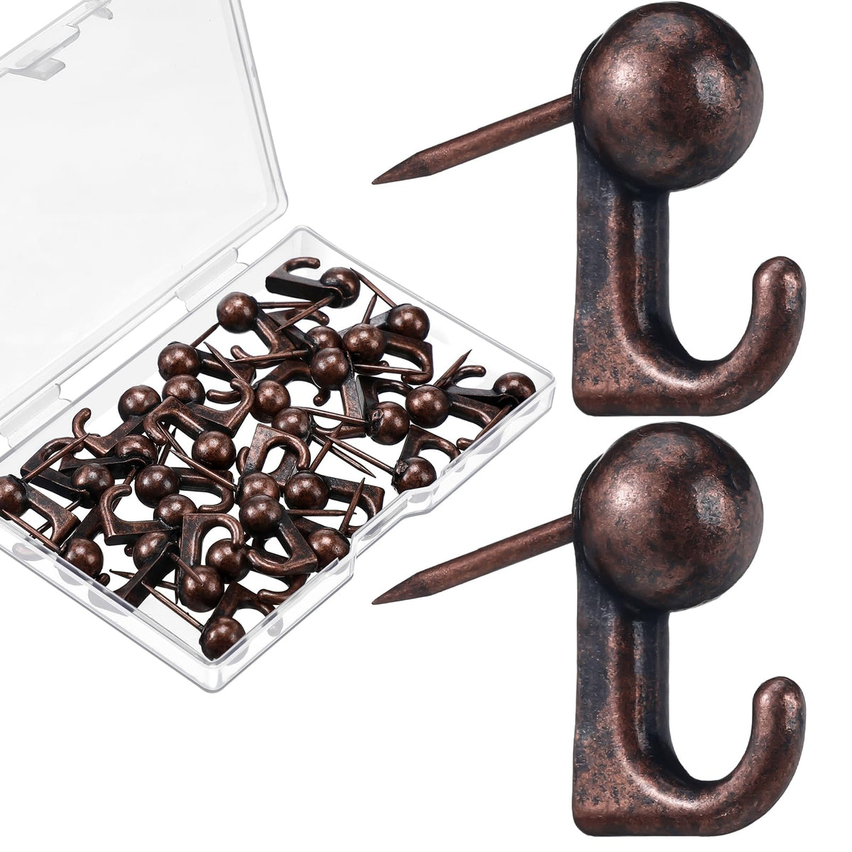 Jetec 30 Pcs Metal Push Pin Hangers Pin Wall Hook, Gold