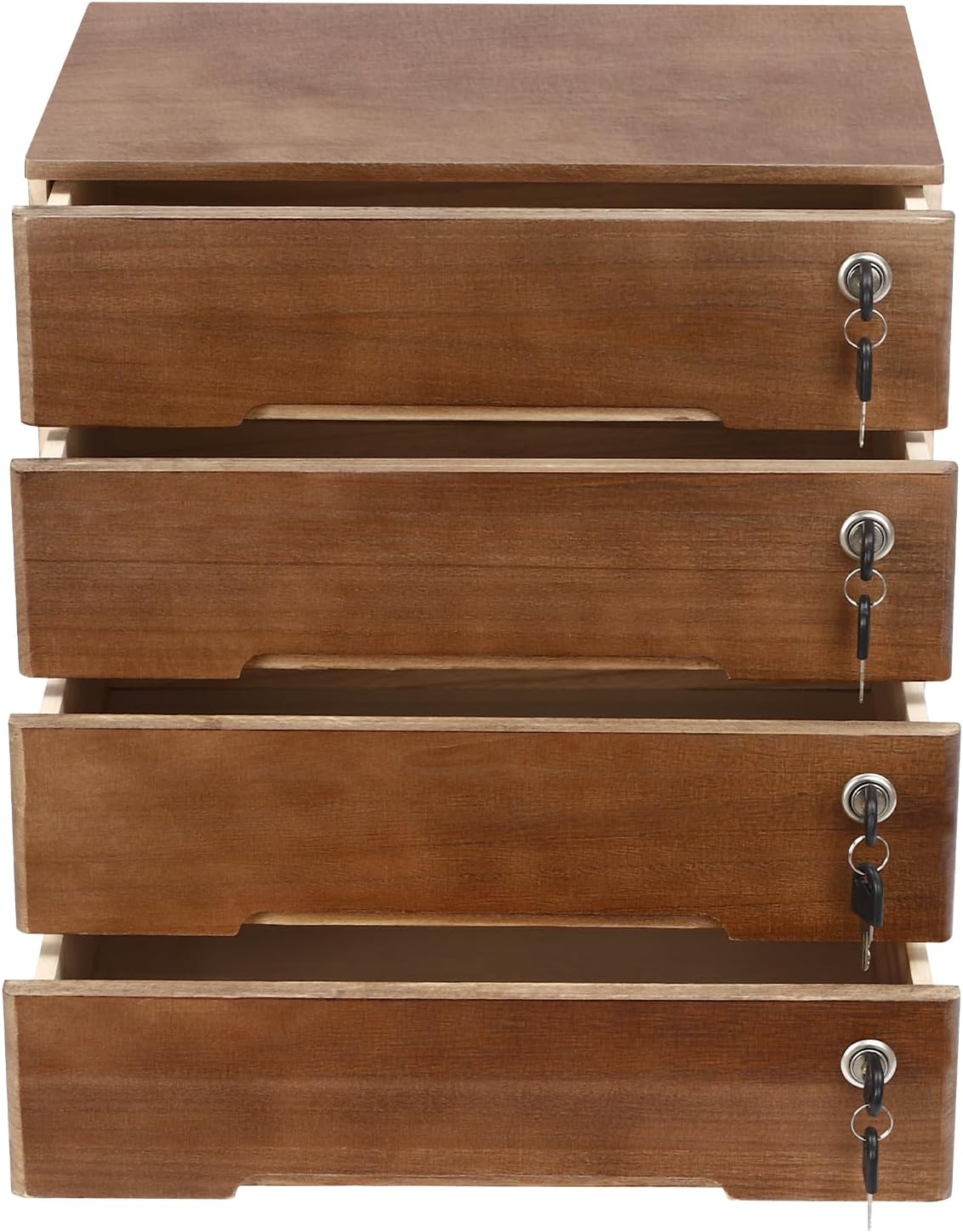 Wooden Desktop File Cabinet, 4-Drawer Lockable Storage Organizer