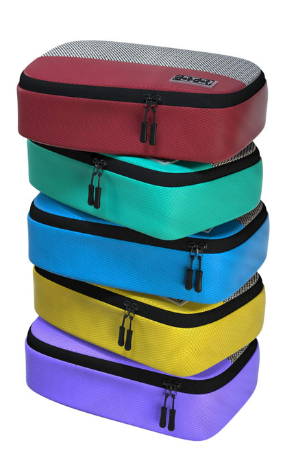 Dot&Dot 5pc Large Packing Cubes for Travel - Lightweight Luggage Organizer Bags for Suitcases (Non-Compression)