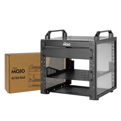 Tecmojo 6U Network Rack, 10 inch Mini Server Rack with 2 Side Translucent Panels & 2 Top Handles, 7.87 inch Deep, for 10 inch IT Equipment & A/V Devices, White