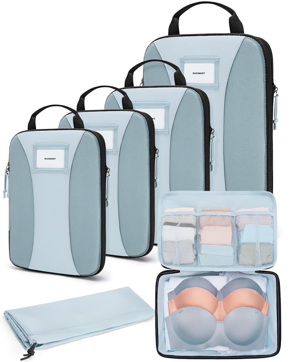 BAGSMART Compression Packing Cubes, Lightweight Travel Essentials