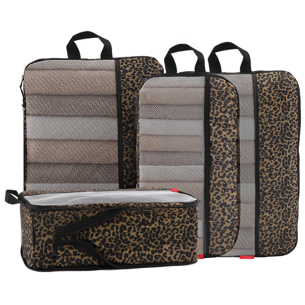 U+U 10 Set Compression Packing Cubes, Travel Organizers (Polka Dot)